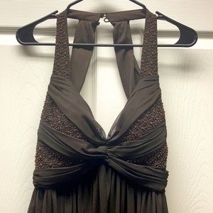 London Times brown beaded dress size 8